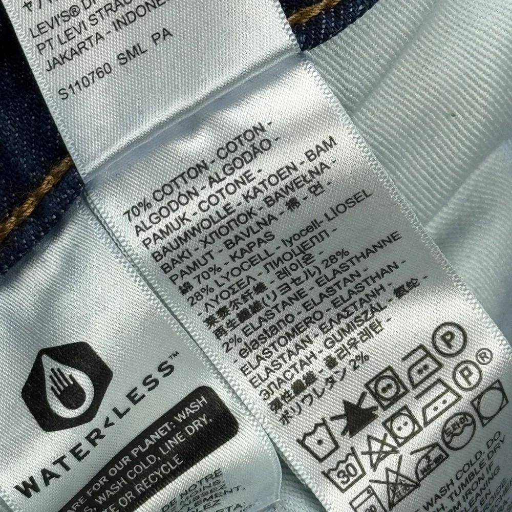 Levis Jeans Mens 34‎ Dark Blue 512 Wash Denim Slim Taper Premium Zip Fly Classic